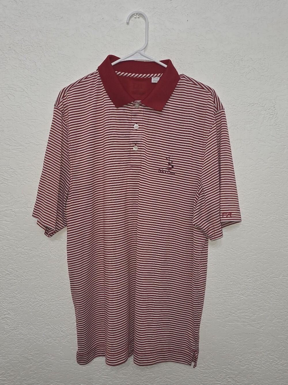 Black Creek GOLF COURSE Red and White Striped Polo